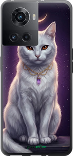 Силиконовый чехол Mystic White Cat Gothic Dark Purple Gold для OnePlus 10R - 6805u-2627 изображение 