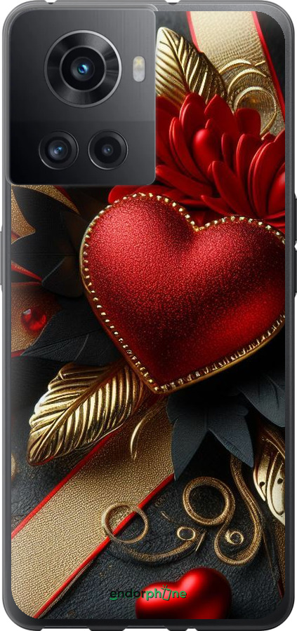 Силиконовый чехол Сердечки v2 для OnePlus Ace - 5832u-2953 изображение 