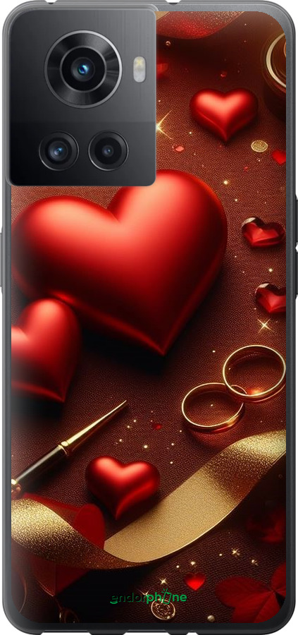 Силіконовий чехол Сердечки v3 для OnePlus Ace - 5833u-2953 изображение 