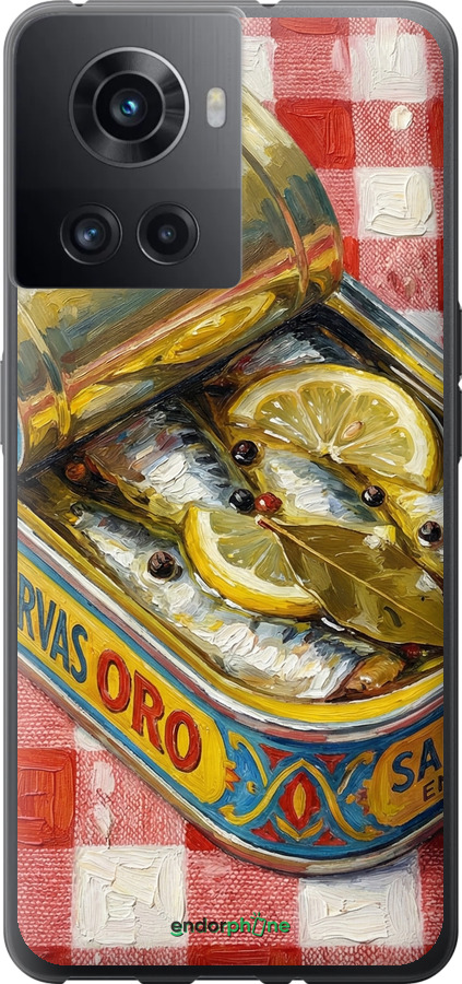 Силиконовый чехол Vintage Sardine Tin Phone для OnePlus 10R - 6772u-2627 изображение 