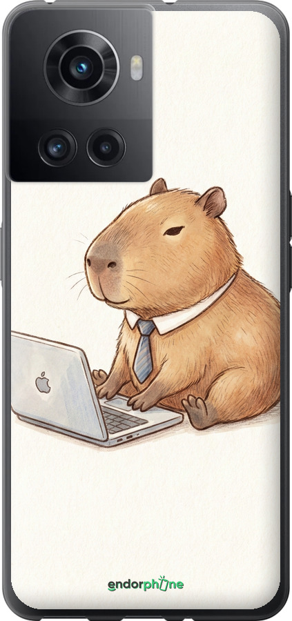 Силиконовый чехол Funny Capybara CEO Working для OnePlus 10R - 6777u-2627 изображение 
