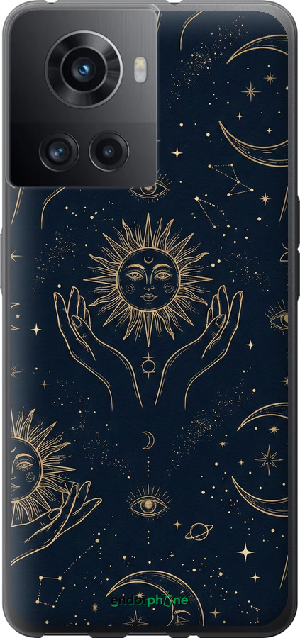 Силиконовый чехол Celestial Harmony: Sun & Moon Gold Mystic Pattern для OnePlus Ace - 6778u-2953 изображение 