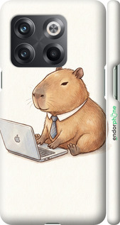 3D пластиковий матовий чехол Funny Capybara CEO Working для OnePlus 10T - 6777m-2647 изображение 