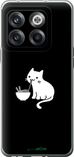Силиконовый чехол С милым котом на черном фоне для OnePlus 10T - 6528u-2647 изображение 