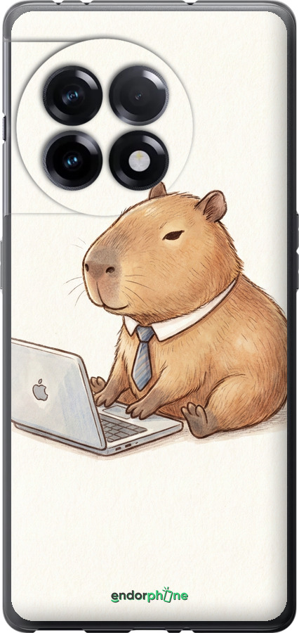 Силиконовый чехол Funny Capybara CEO Working для OnePlus 11R - 6777u-2939 изображение 