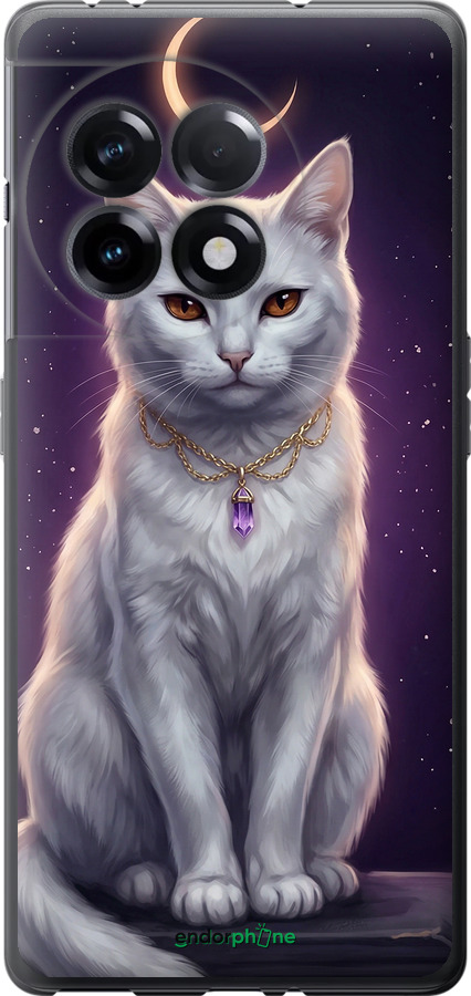 Силіконовий чехол Mystic White Cat Gothic Dark Purple Gold для OnePlus 11R - 6805u-2939 изображение 