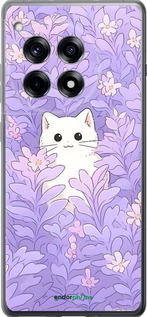 Силіконовий чехол Котик в цветах для OnePlus 12R - 6390u-3658 изображение 