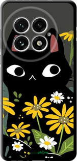 TPU чехол Черный кот с цветами для OnePlus 13 5G - 6448b-3875 изображение 