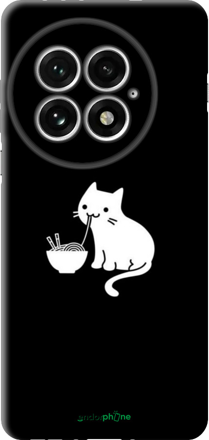 TPU чехол С милым котом на черном фоне для OnePlus 13 5G - 6528b-3875 изображение 