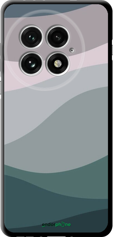 TPU чехол С фиолетовым и бирюзовым ретро-стилем и волнами для OnePlus 13 5G - 6533b-3875 изображение 