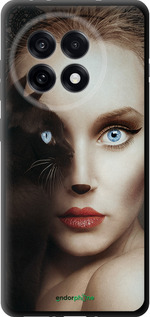 TPU чехол Взгляд женщины и кошки для OnePlus 13R 5G - 4041b-3922 изображение 