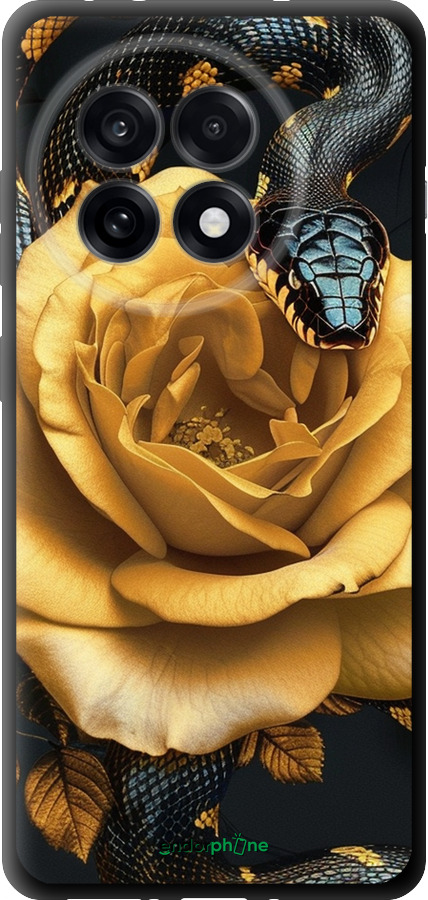 TPU чехол Black snake and golden rose для OnePlus 13R 5G - 6068b-3922 изображение 