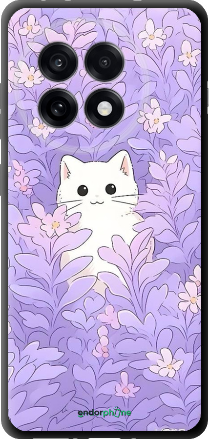TPU чехол Котик в цветах для OnePlus Ace 5 Pro - 6390b-3934 изображение 