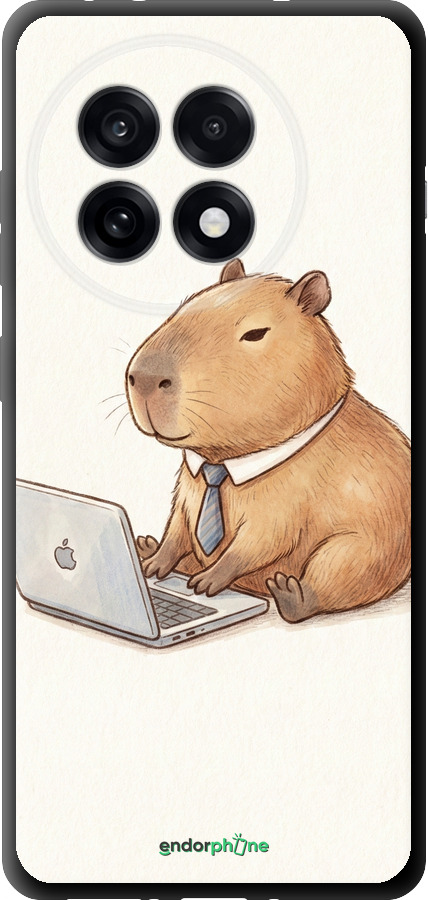 TPU чехол Funny Capybara CEO Working для OnePlus 13R 5G - 6777b-3922 изображение 