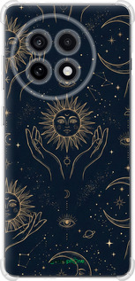 Силикон с усиленными углами чехол Celestial Harmony: Sun & Moon Gold Mystic Pattern для OnePlus Ace 5 - 6778sp-4087 изображение 