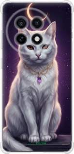 Силикон с усиленными углами чехол Mystic White Cat Gothic Dark Purple Gold для OnePlus Ace 5 - 6805sp-4087 изображение 