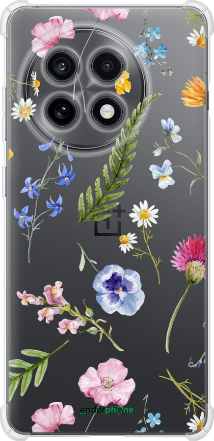 Силикон с усиленными углами чехол Цветочный фон v2 для OnePlus Ace 5 - 5472sp-4087 изображение 