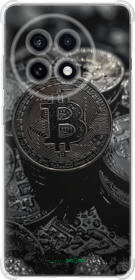 Силикон с усиленными углами чехол Black Bitcoin для OnePlus Ace 5 - 6090sp-4087 изображение 
