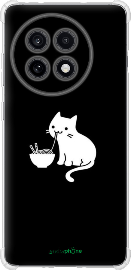 Силикон с усиленными углами чехол С милым котом на черном фоне для OnePlus Ace 5 - 6528sp-4087 изображение 