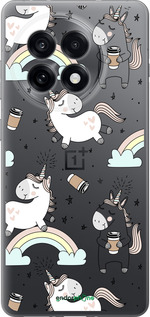 Силиконовый чехол Единорог и кофе для OnePlus 13R 5G - 4661u-3922 изображение 