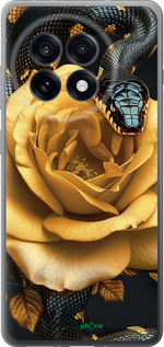 Силиконовый чехол Black snake and golden rose для OnePlus Ace 5 Pro - 6068u-3934 изображение 