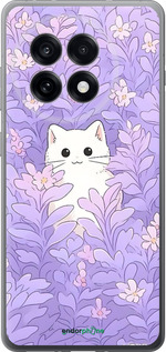 Силиконовый чехол Котик в цветах для OnePlus Ace 5 Pro - 6390u-3934 изображение 