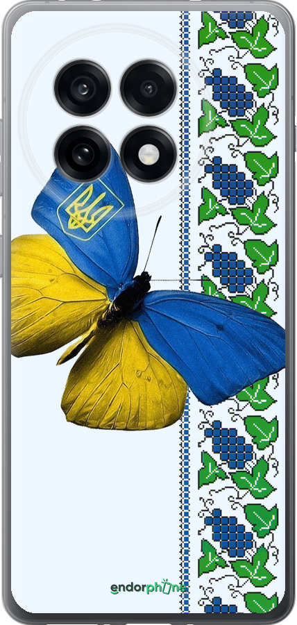 Силиконовый чехол Желто-голубая бабочка для OnePlus Ace 5 Pro - 1054u-3934 изображение 