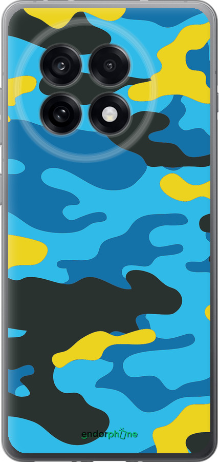 Силиконовый чехол Желто-голубой камуфляж для OnePlus Ace 5 - 1084u-4087 изображение 