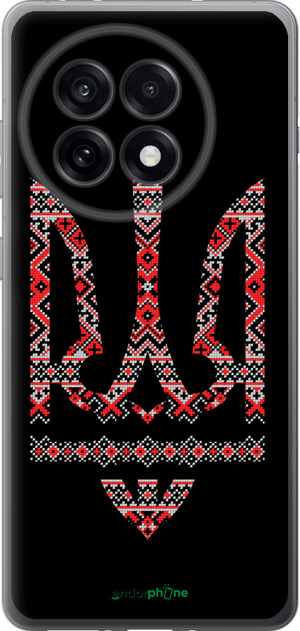 Силиконовый чехол Герб - вышиванка на черном фоне для OnePlus Ace 5 - 1196u-4087 изображение 