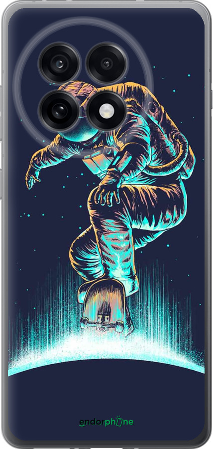 Силіконовий чехол Космонавт на скейтборді для OnePlus Ace 5 - 4145u-4087 изображение 