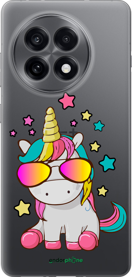 Силиконовый чехол Единорог в очках для OnePlus 13R 5G - 4879u-3922 изображение 