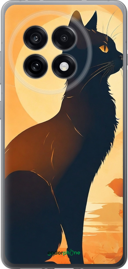 Силиконовый чехол Черная кошка v2 для OnePlus Ace 5 Pro - 5830u-3934 изображение 