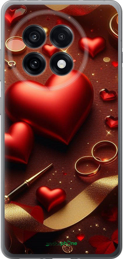 Силиконовый чехол Сердечки v3 для OnePlus 13R 5G - 5833u-3922 изображение 