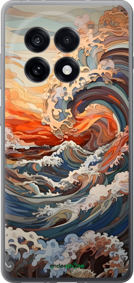 Силиконовый чехол Арт волны для OnePlus Ace 5 Pro - 6324u-3934 изображение 