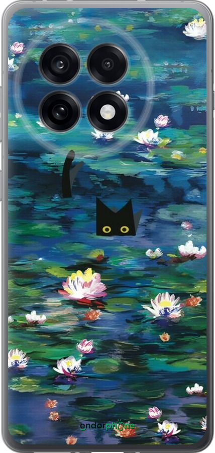 Силиконовый чехол Чехол с изображением водяных лилий Моне и кошек для OnePlus 13R 5G - 6399u-3922 изображение 