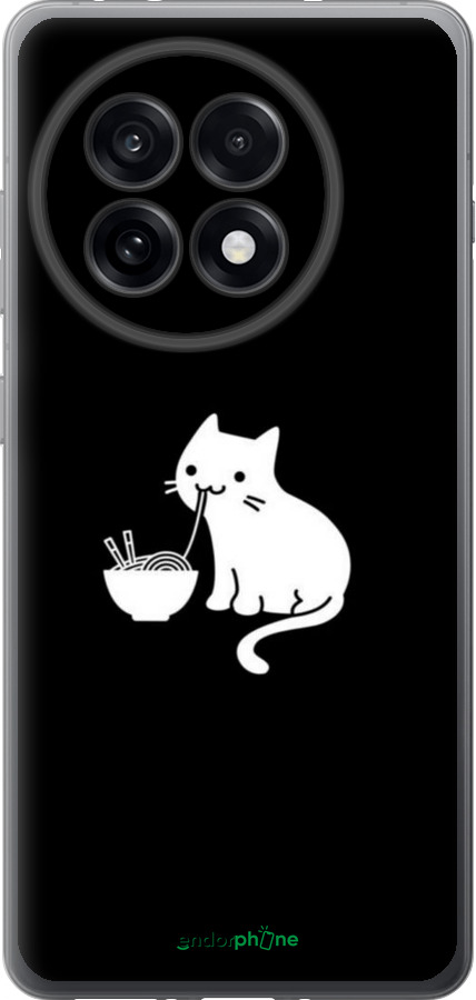 Силиконовый чехол С милым котом на черном фоне для OnePlus Ace 5 - 6528u-4087 изображение 
