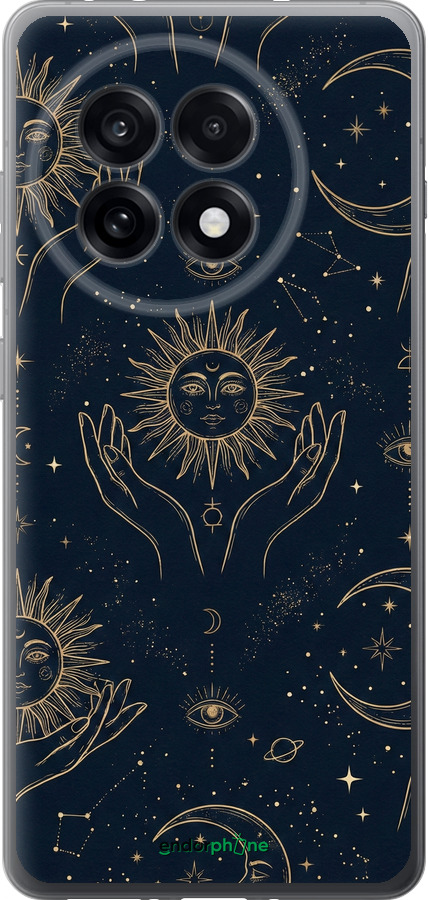 Силиконовый чехол Celestial Harmony: Sun & Moon Gold Mystic Pattern для OnePlus Ace 5 Pro - 6778u-3934 изображение 
