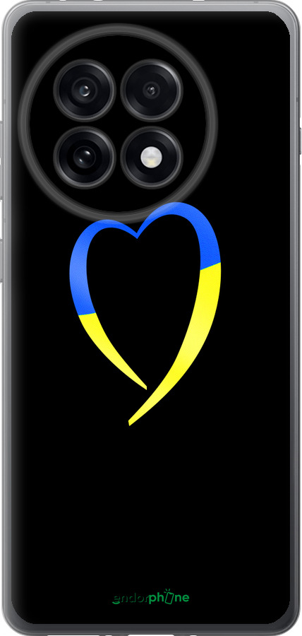 Силиконовый чехол Жёлто-голубое сердце для OnePlus 13R 5G - 885u-3922 изображение 