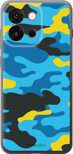 Силиконовый чехол Желто-голубой камуфляж для OnePlus 13T 5G / 13S 5G - 1084u-4026 изображение 