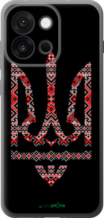 Силиконовый чехол Герб - вышиванка на черном фоне для OnePlus 13T 5G / 13S 5G - 1196u-4026 изображение 