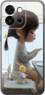 Силиконовый чехол Милая девочка с зайчиком для OnePlus 13T 5G / 13S 5G - 4039u-4026 изображение 