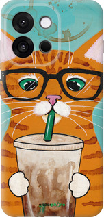 Силиконовый чехол Зеленоглазый кот в очках для OnePlus 13T 5G / 13S 5G - 4054u-4026 изображение 