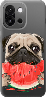 Силиконовый чехол Мопс и арбуз для OnePlus 13T 5G / 13S 5G - 4665u-4026 изображение 