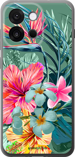 Силиконовый чехол Тропические цветы v1 для OnePlus 13T 5G / 13S 5G - 4667u-4026 изображение 