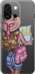 Силиконовый чехол Девушка с картой для OnePlus 13T 5G / 13S 5G - 4704u-4026 изображение 