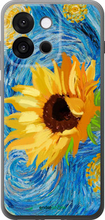 Силиконовый чехол Цветы желто-голубые для OnePlus 13T 5G / 13S 5G - 5308u-4026 изображение 