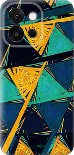 Силиконовый чехол Арт, абстракция, желтый, синий для OnePlus 13T 5G / 13S 5G - 5382u-4026 изображение 