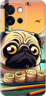 Силиконовый чехол Мопс и суши для OnePlus 13T 5G / 13S 5G - 5588u-4026 изображение 