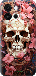 Силиконовый чехол Череп в розовых цветах для OnePlus 13T 5G / 13S 5G - 5965u-4026 изображение 