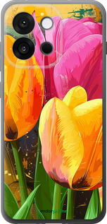 Силиконовый чехол 'Нарисованные тюльпаны' для OnePlus 13T 5G / 13S 5G изображение 1